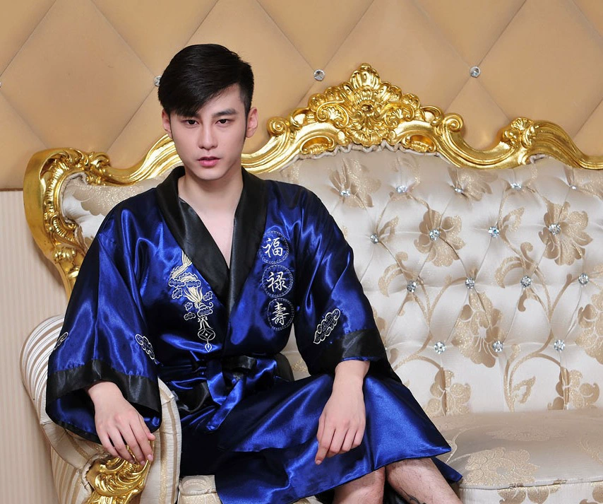Retro double-sided comfortable cardigan, pijama, bathrobe, wholesale, Chinese style