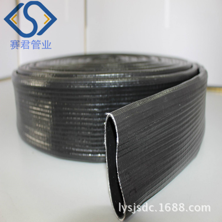 黑色pvc水带厂家自织带胚一次涂塑成型生产耐老化泥浆专用2寸水带