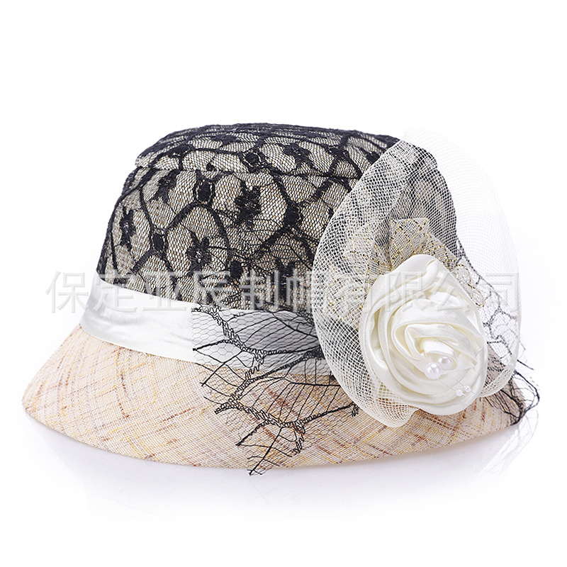 20200 primavera y verano nuevo color de lino encaje tophat moda sombrero superior sombrero para el sol hermosa madre cuenca sombrero moda sombrero