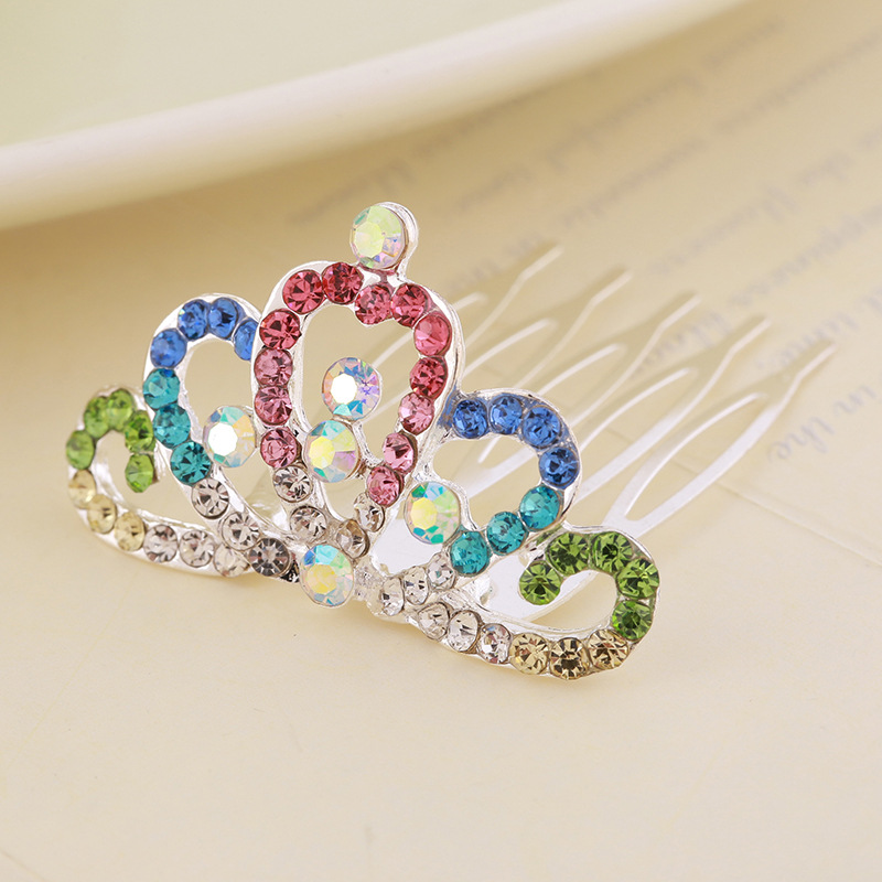 new pattern children Rhinestone Insert comb lovely girl birthday Crown Insert comb girl Jewelry baby Hairdressing wholesale