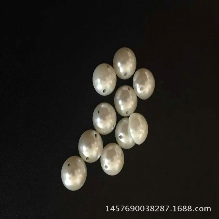 ABS imitation pearl flat bottom semi -circular two -hole pearl…
