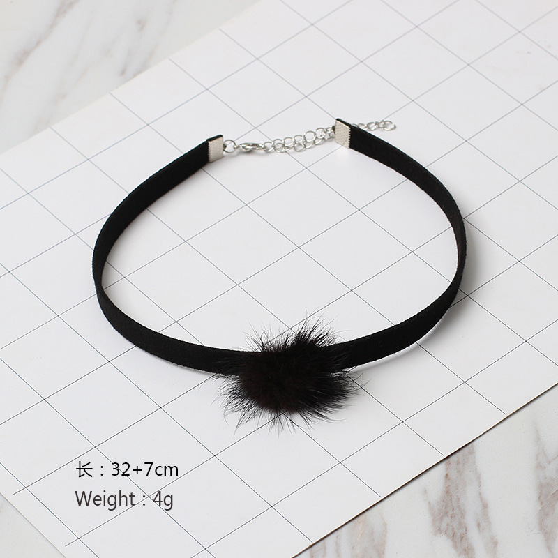 4g Weight Necklace Classification Wedding, Travel Occasion Women'S Gender Plating Design Coffee, Grey, White, Black Color Fashion Velvet Rabbit Bandage Necklace 9