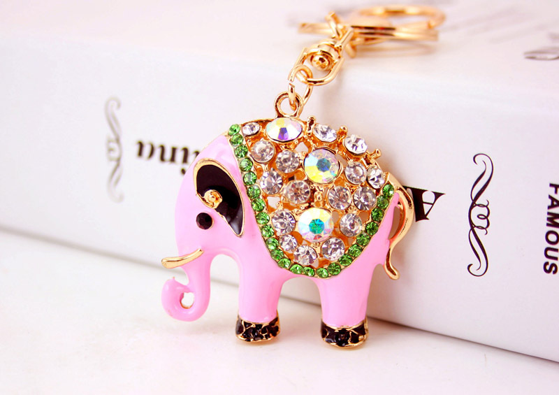 Alloy Rhinestone Elephant Keychain display picture 1