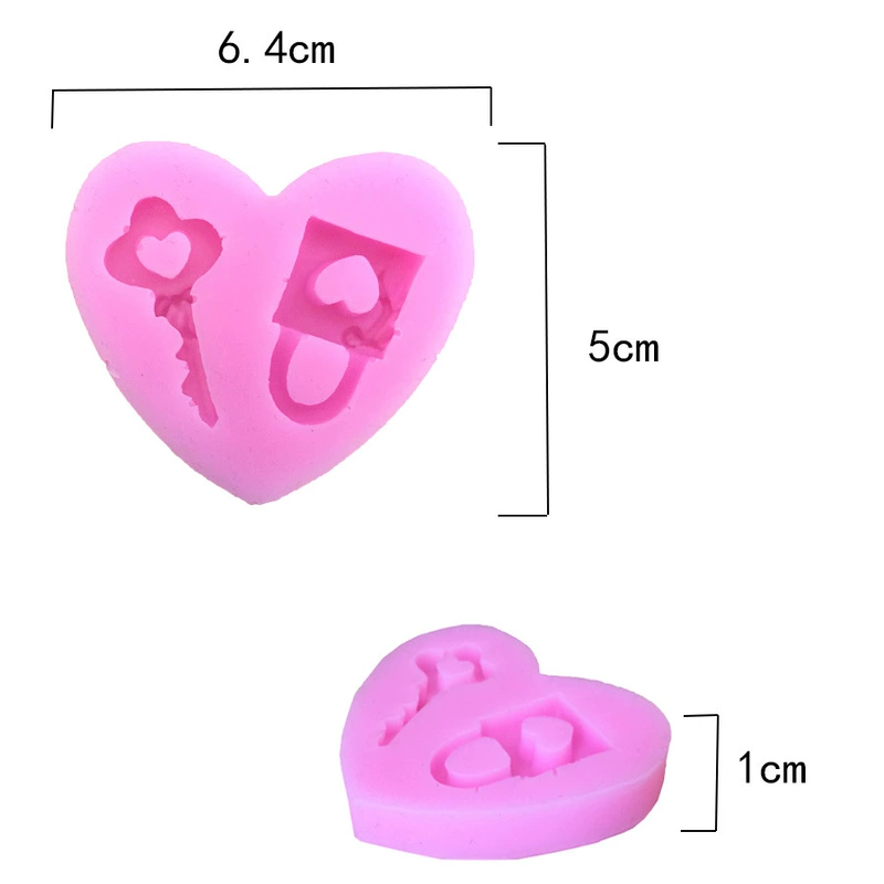 3 silicone DIY mini khóa stereo stereo fondant silicone khuôn lỏng silicone khuôn mềm gốm thủ công