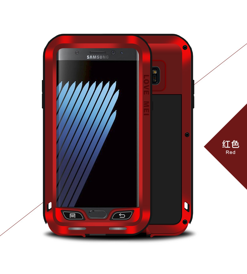 LOVE MEI Powerful Water Resistant Shockproof Dust/Dirt/Snow Proof Aluminum Metal Outdoor Heavy Duty Case Cover for Samsung Galaxy Note 7