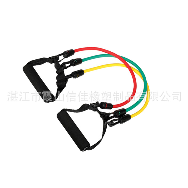 厂家供应 一字多功能组合扩胸拉力器 高弹性橡胶机缝乳胶拉力器