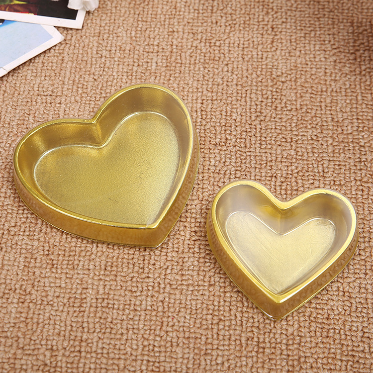 厂家定制有现货 PVC金色吸塑泡壳透明一次性食品包装心形巧克力价