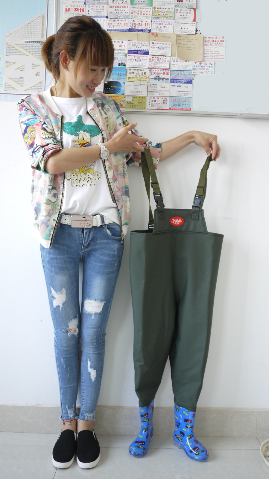 블루 부츠와 카키