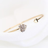 Fashionable bracelet heart shaped, accessory, wholesale, diamond encrusted