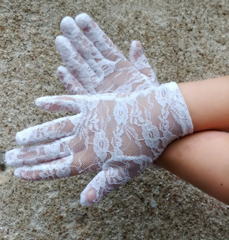 Children white lace gloves flower girls white gloves etiquette party dress accessories photos shooting singers catwalk stage performance gloves