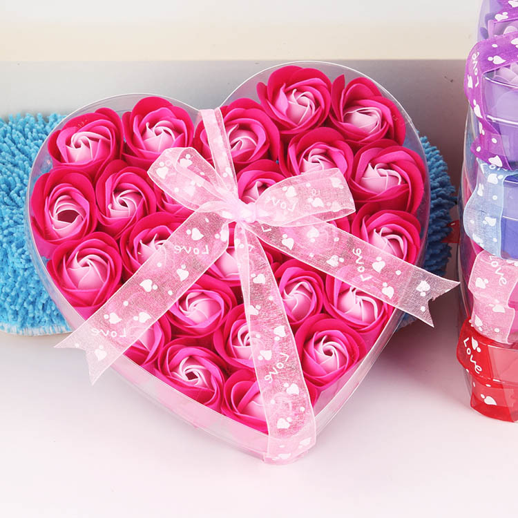 24 Savon Fleur Coffret Saint Valentin Simulation Rose Petit Cadeau display picture 4