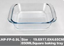 厂家直销高硼硅耐热烤盘FP0.9L正方形烤盘出口礼品赠品耐热玻璃