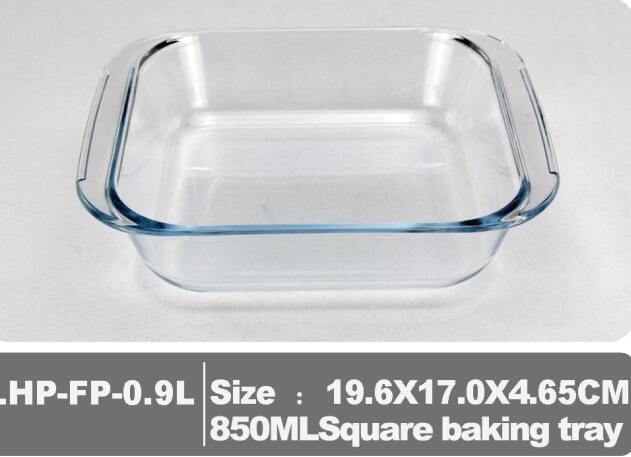 厂家直销高硼硅耐热烤盘FP0.9L正方形烤盘出口礼品赠品耐热玻璃