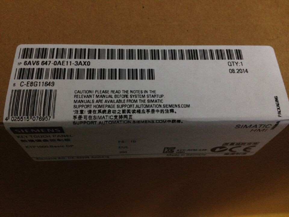 6AV6647-0AE11-3AX0ӴKTP1000 DP 6AV6 647-OAE11-3AXO