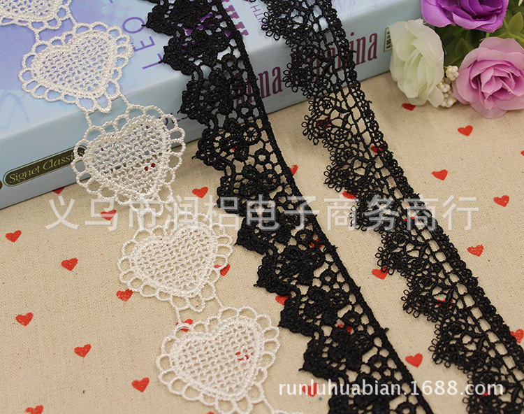 现货供应新款黑色小花边用于手链 脖链辅料 DIY 辅料花边
