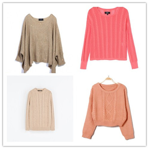 Women's Foreign trade Original order knitted pullover Miscellaneous combination plus size loose autumn knitwear wholesale