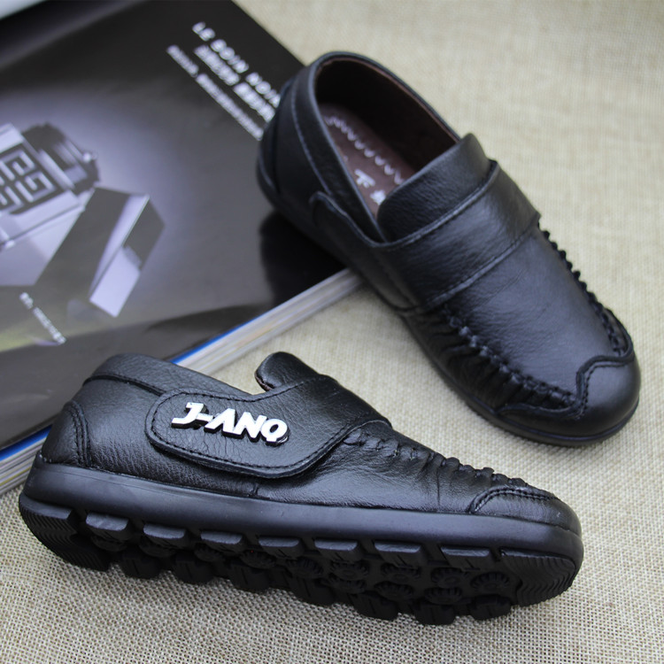 批发2018春季儿童皮鞋男童真皮黑色休闲表演单鞋一件代发男童皮鞋