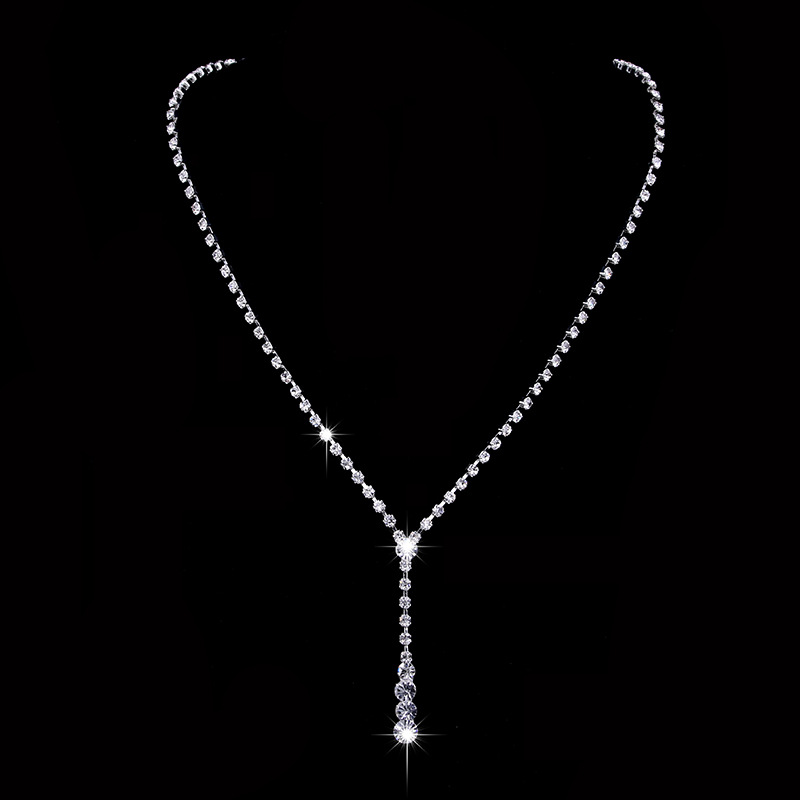 Joyería de comercio exterior al por mayor venta caliente moda europea y americana simple boda accesorios pendientes collar traje 446