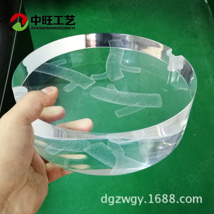 亚克力内雕图案加工 透明有机玻璃立体雕刻logo 亚克力激光雕刻