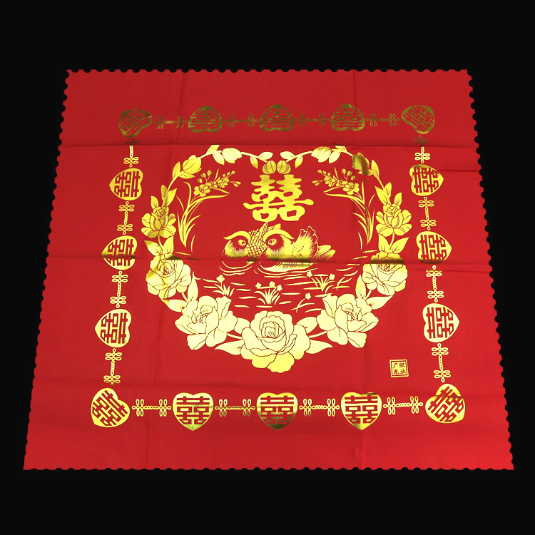 厂家直销 烫金龙凤包袱 结婚包袱皮 红门帘 红盖头 红手绢 坐福