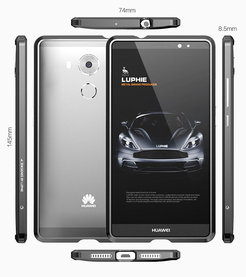 Luphie Blade Sword Slim Light Aluminum Bumper Metal Shell Case for Huawei Mate 8