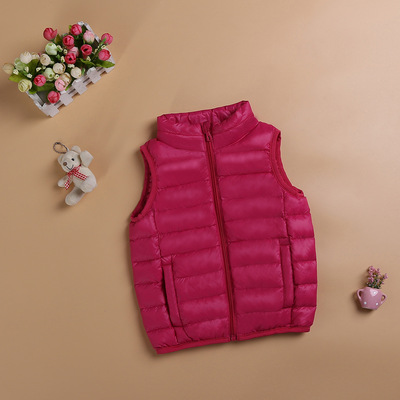 2017秋冬新款儿童款羽绒服马甲轻薄款立领中大童背心厂家直批