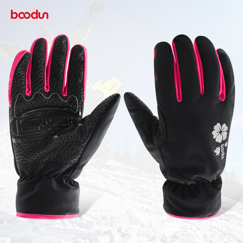 BOODUN/博頓3M棉滑雪手套 女款新雪麗防寒防風保暖防水手套戶外