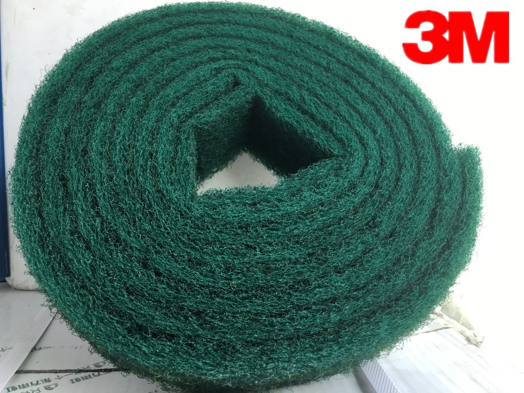3M百洁布 不锈钢拉丝布菜瓜布 绿色抛光工业百洁布 宽7cm 长4.5米