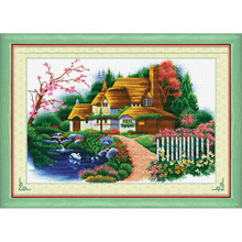 批发手工工艺品印花材料包cross stitch 十字绣梦幻小屋