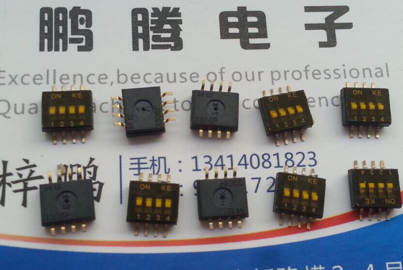 进口台湾KE DSHP04TSGER 间距1.27mm 贴片SMD 4位拨码开关 编码