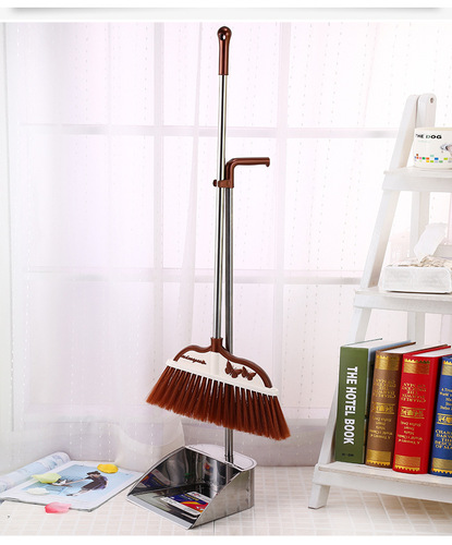 Factory direct supply of stainless steel department store broom wholesale broom dustpan broom set household combination set sweeping the floor
