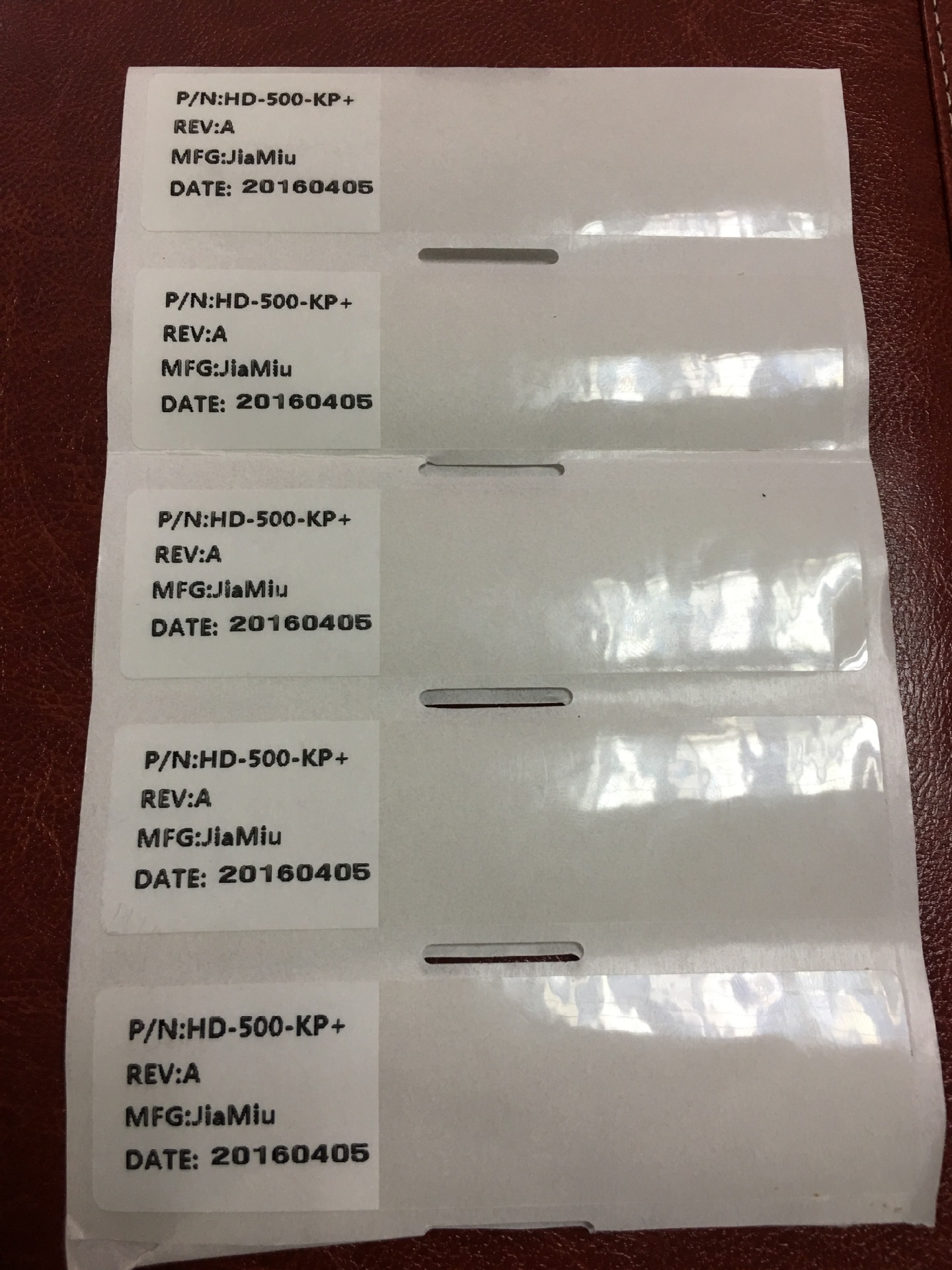 苏州FASSON半透明OPP不干胶线缆标签80*20（40白色色块+40透明）