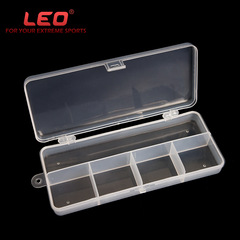 27545 5-Grid Transparent Lure Accessories Box (with 1+4 Hooks) 18*7.5CM Fishing Gear Tool Box