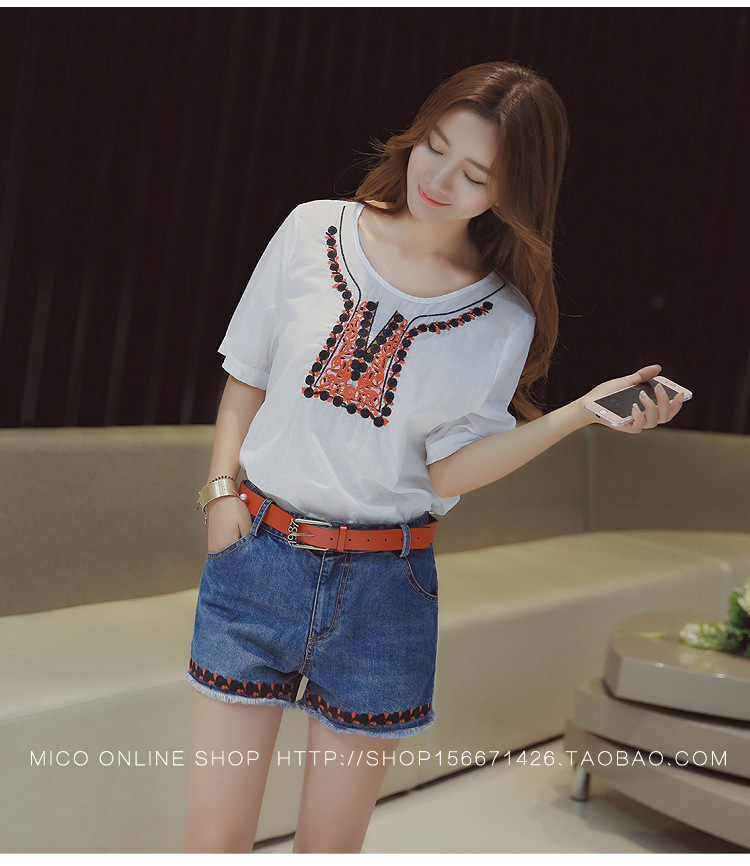 送腰帶牛仔短褲_22