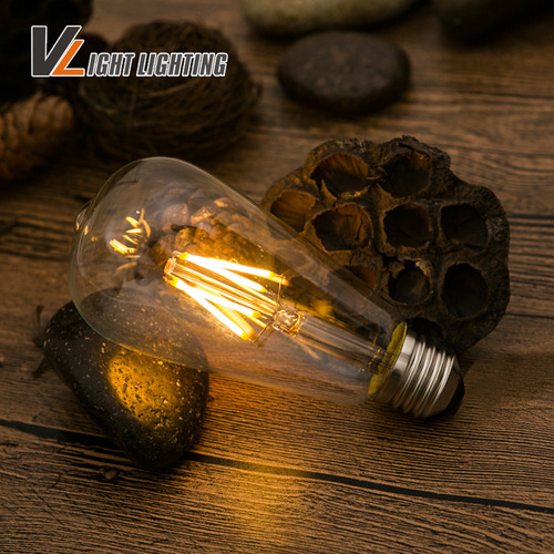 Bulk ST64 LED Edison Bulb E27 220V 8W Creative Decor Glass Nipple Type