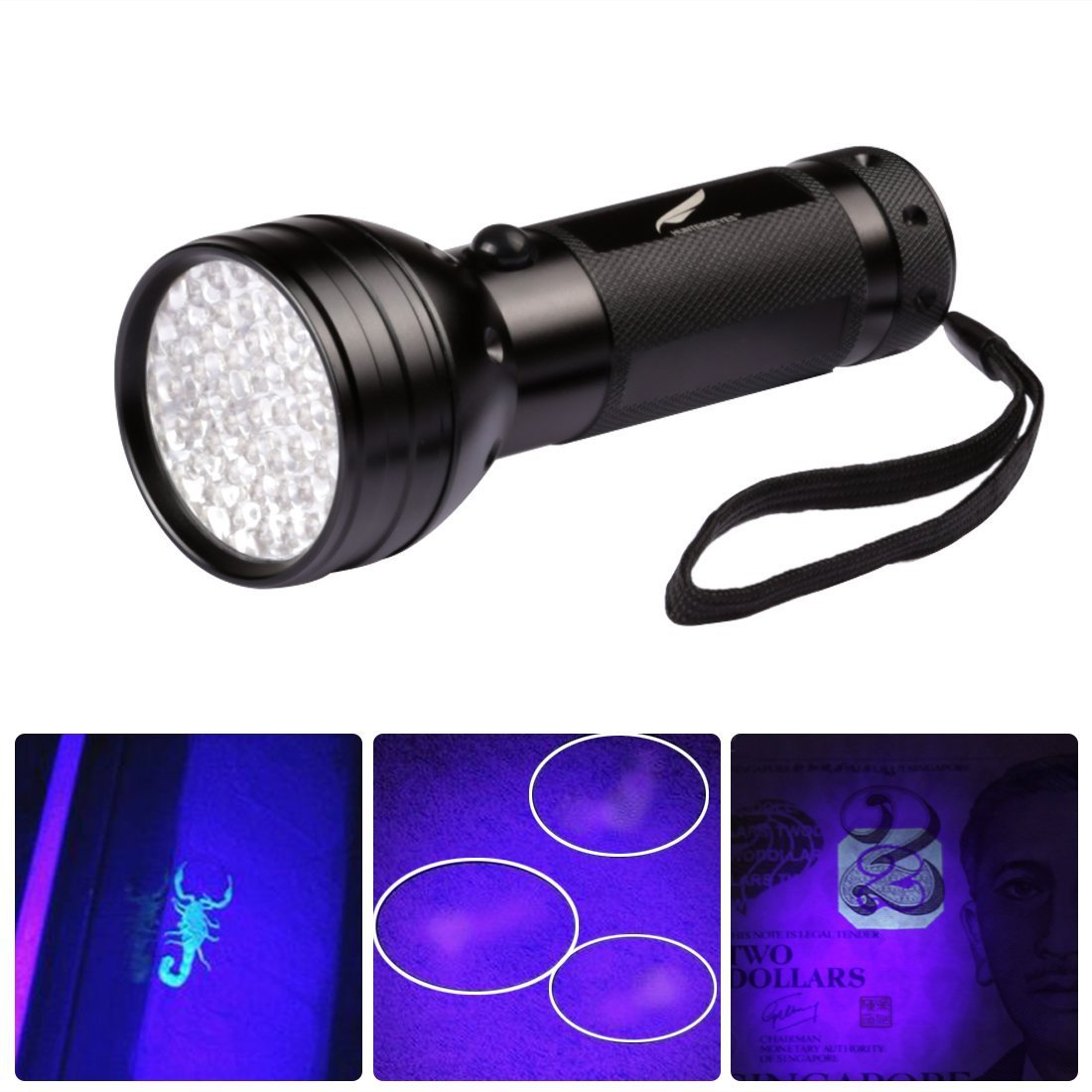 Wholesale Factory 51LED Purple Light Torch UV Nail Lamp Flashlight Fluorescent Agent Fluorescent Test Money Verifying Lamp