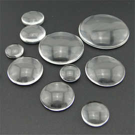 时光宝石玻璃贴片 正圆形冰箱贴 透明色扁圆白胚 diy饰品配件贴图
