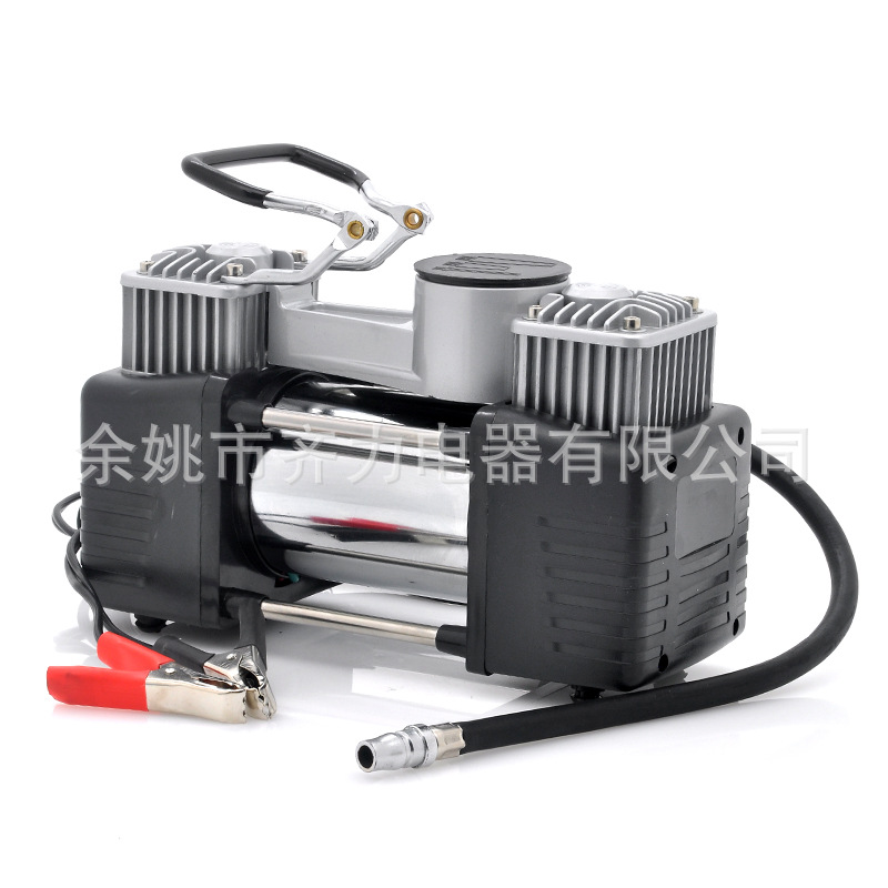 12V便携汽车充气泵车载充气泵轮胎打气泵双缸气泵