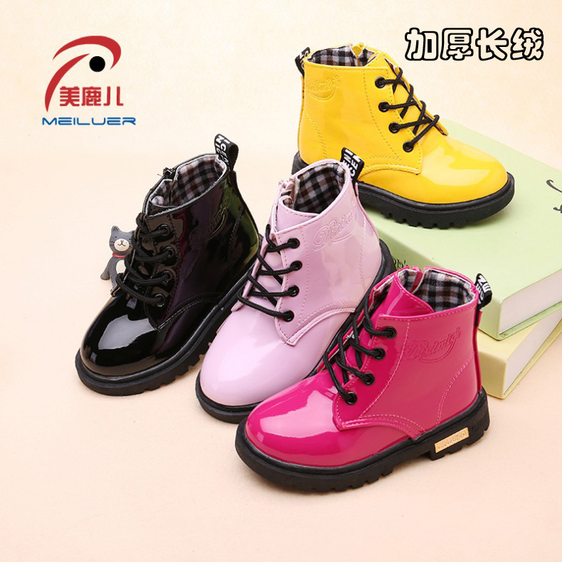 children Riding boots spring and autumn new pattern Kid boots non-slip Girls Boots Plush keep warm CUHK Cotton-padded shoes Bootie