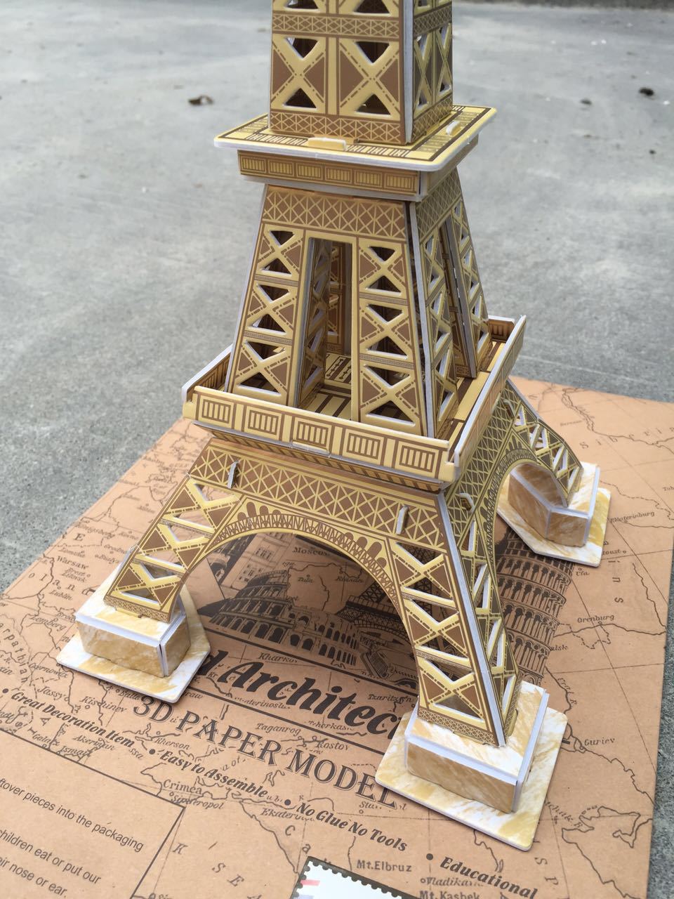 Rompecabezas tridimensional de papel 3D para niños DIY modelo de construcción pantalla Bo porcelana Eiffel creativo juguetes educativos hechos a mano