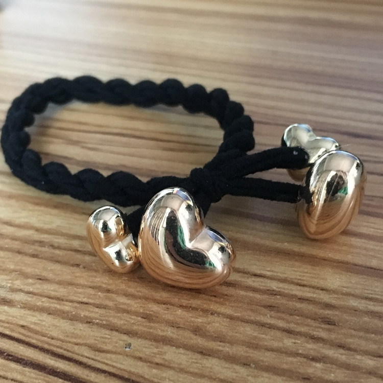 Factory direct sales of single-hole irregular-shaped hair band and hair rope accessories, as well as wholesale of heart-shaped electroplated bead hair accessory accessories detail image 14