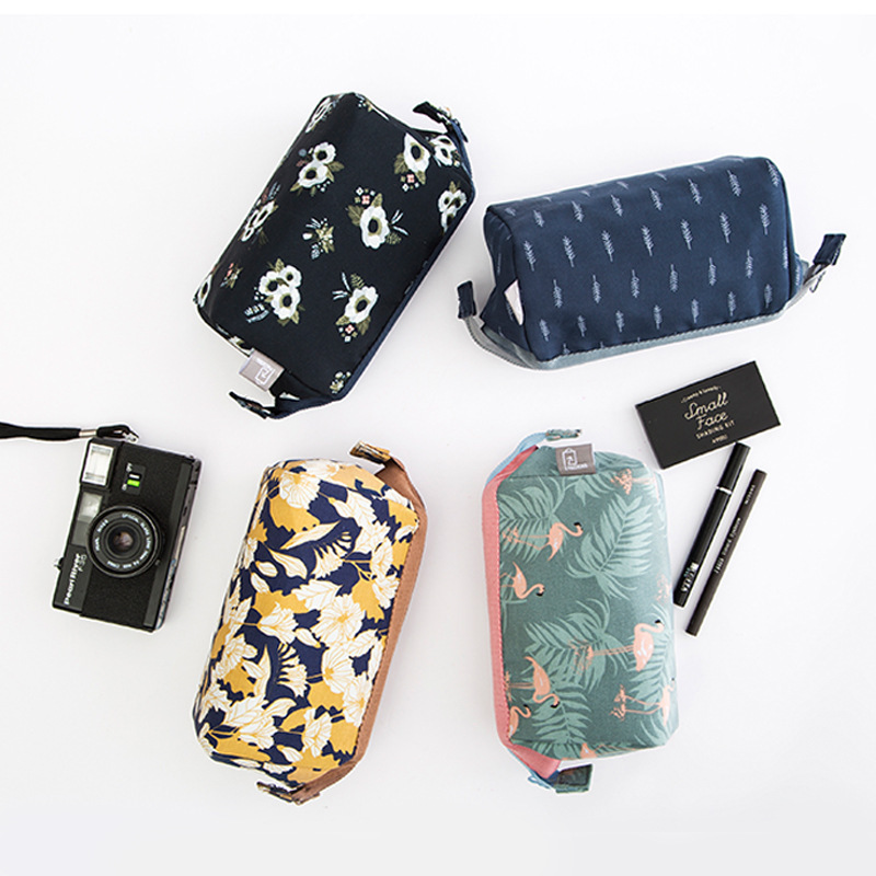 韓國鋼架男士女士帆布化妝袋多功能防水手拿小旅行化妝包定制廠家