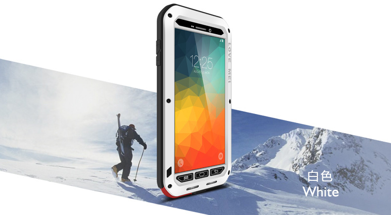 LOVE MEI Powerful Water Resistant Shockproof Aluminum Metal Heavy Duty Case Cover for Samsung Galaxy Note 5