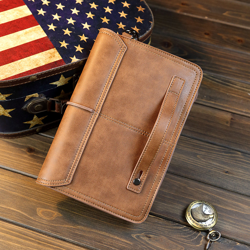 Men's Gender Men's Solid Color Pu Leather Magnetic Buckle Long Wallets