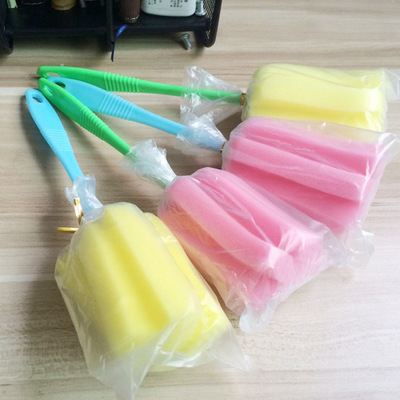 彩色奶瓶配件 赠品海棉杯刷 杯子刷 洗杯刷奶瓶清洁  低价混批