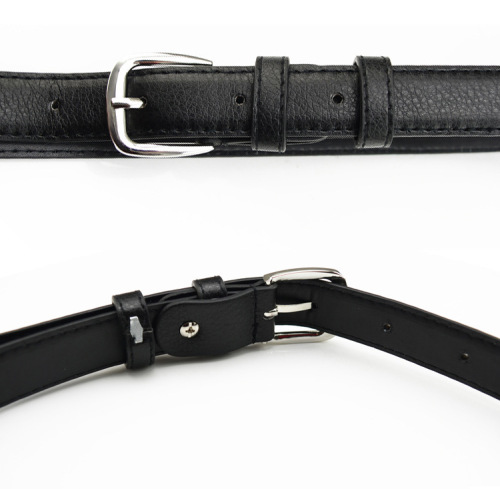 Belt for women, thin, versatile, simple black thin belt, Korean style retro pin buckle decorative dress pants belt for students