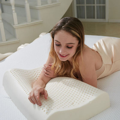 wholesale Anti-mite Snoring natural Latex pillow gift pillow Engineering Undulation plane Latex pillows KE001L