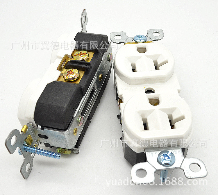 美国专用NEMA 5-20R美式双联插座 美规电源插座 美标工业排插插座