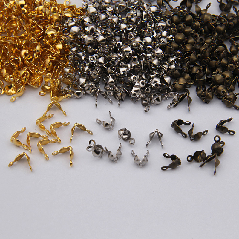 DIY饰品配件 双头包扣/双边扣/包线扣 手工串珠材料7*4mm 1W个/包