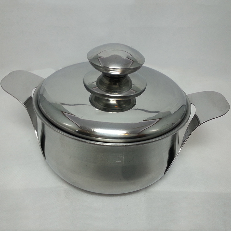 Factory direct sales of flat ear pot, four-piece set, stainless steel household multi-purpose soup pot, all-steel lid stewing pot detail image 2